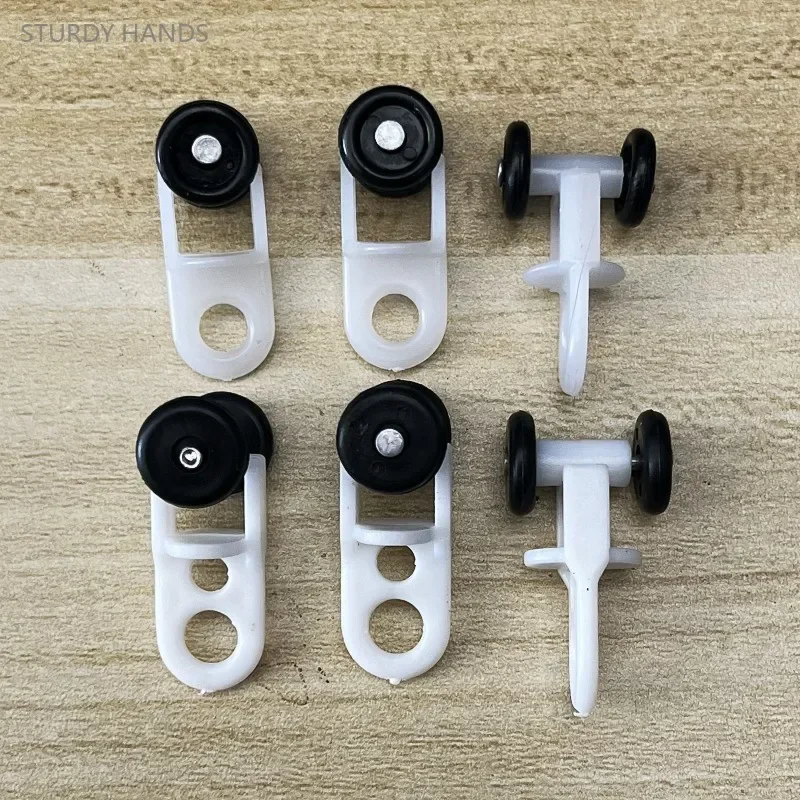 60PCS plastic silent curtain track pulley old-fashioned straight track curved rail hook slide rail window decoration hardware