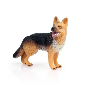 Children's solid simulation wildlife model mini German Shepherd Dog, puppy dog pet toy ornaments