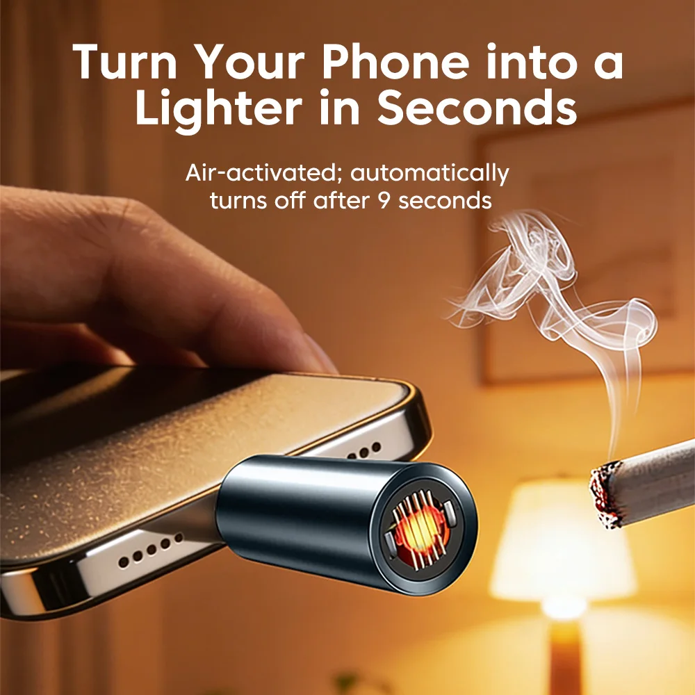 미니 휴대용 라이터폰 OTG 타입-C 전원 공급 장치 휴대폰용 시가 라이터 어댑터 OTG 보조 배터리 점화기 커넥터