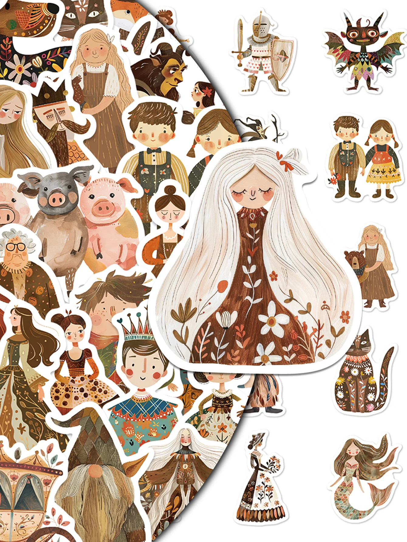 

50PCS Fairy tale character stickers decorated notebook water bottle sticker helmet skateboard guitar DIY waterproof sticker
