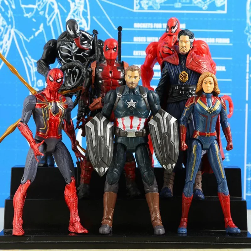 

Marvel film periphery The Avengers hero venom Deadpool Iron Spider Man Doll model Handmade ornaments Children's toy dolls gifts