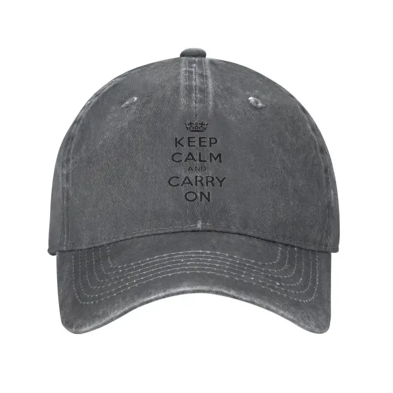 Cotone Personalizzato Keep Calm And Carry On Berretto Da Baseball Protezione Solare Uomo Donna Regolabile Citazioni Divertenti Cappello Da Papà Estate