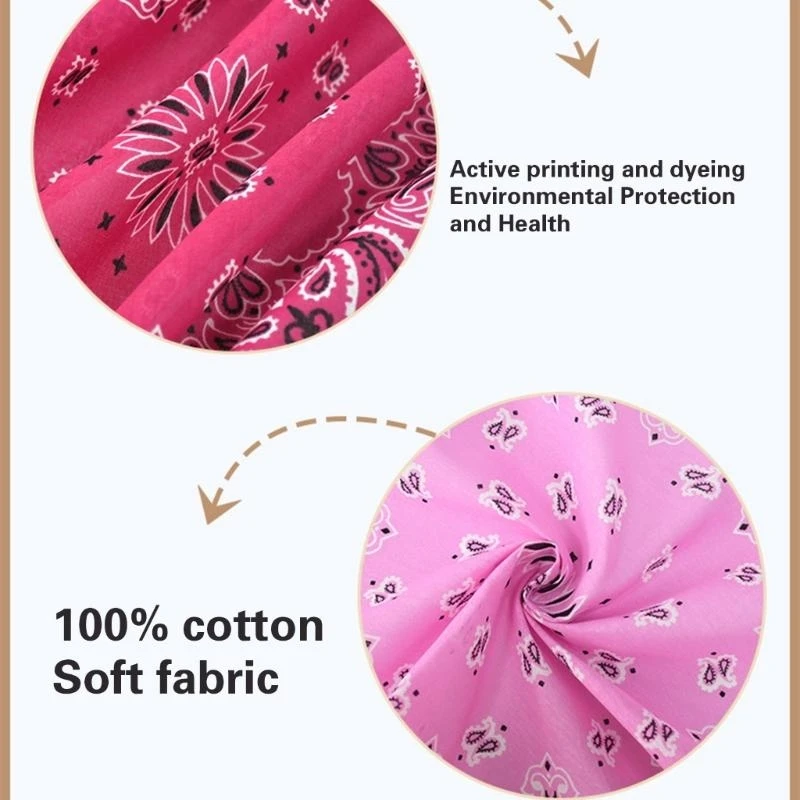 Cotton Double Bandanas Headscarf Comfortable Headscarf Multipurpose Handkerchief for Fashion Enthusiasts