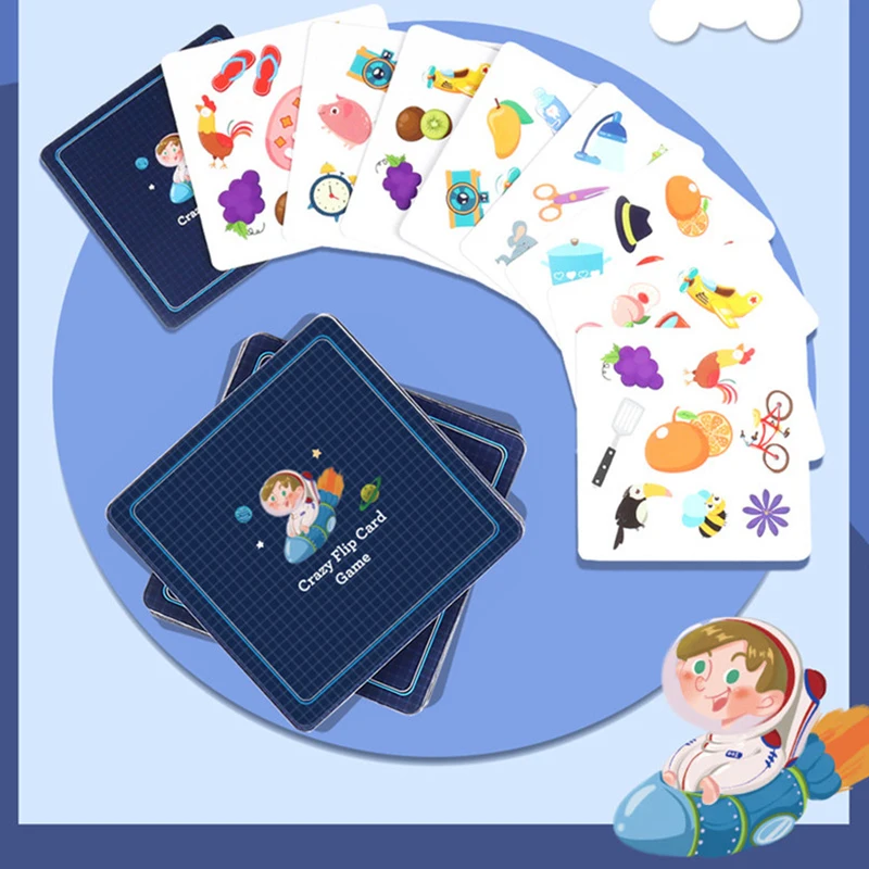 Crazy Flip Card Cognition Matching Game Reaction Brain Memory Training Interactive Table Game Kids Montessori Educational Toys 3