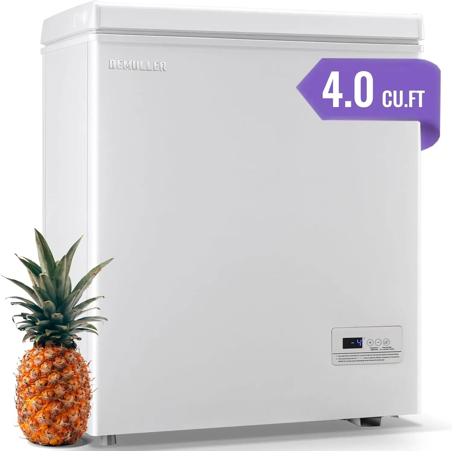 Feet Deep Chest Freezer Freezer with Electronic Display Screen Electronic Thermostat Accurate to Every Degree Adjustable Storage