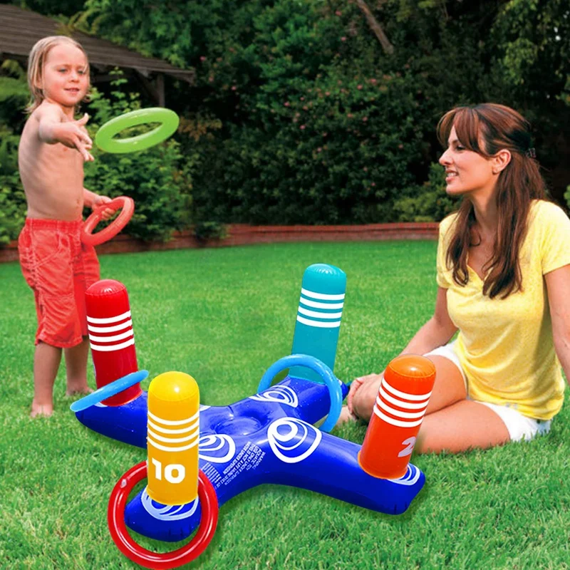 Inflatable Pool Ring Toss Game with 4 Rings
