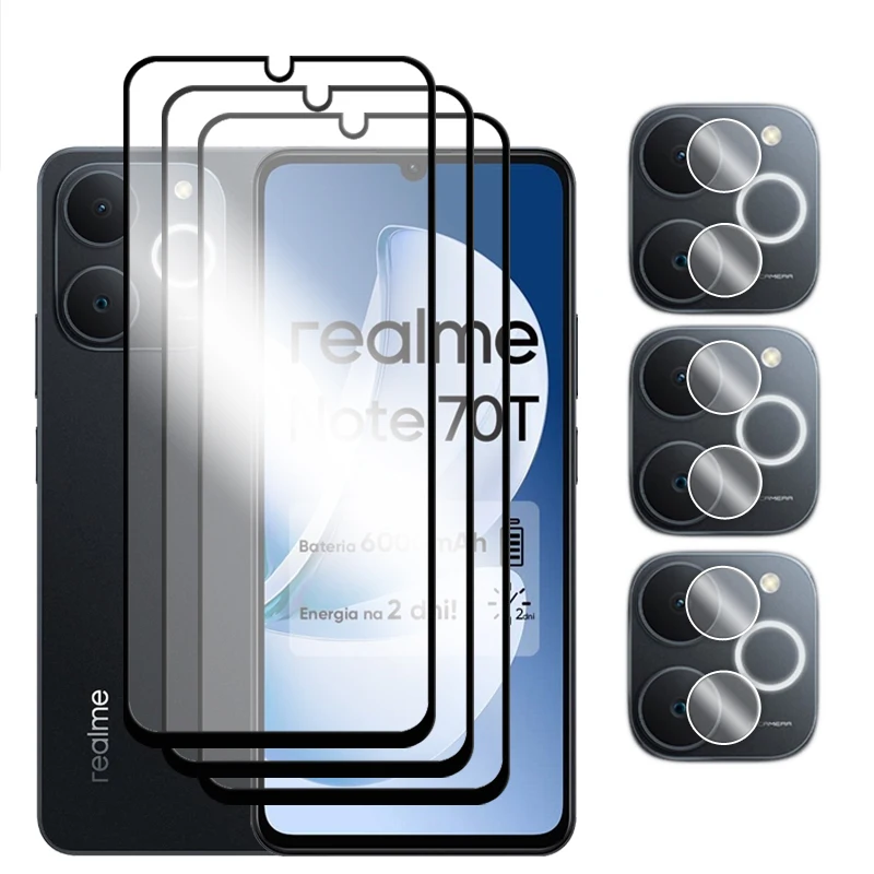 6-in-1 Tempered Glass Screen and Lens Protector Set with 2.5D Full Coverage