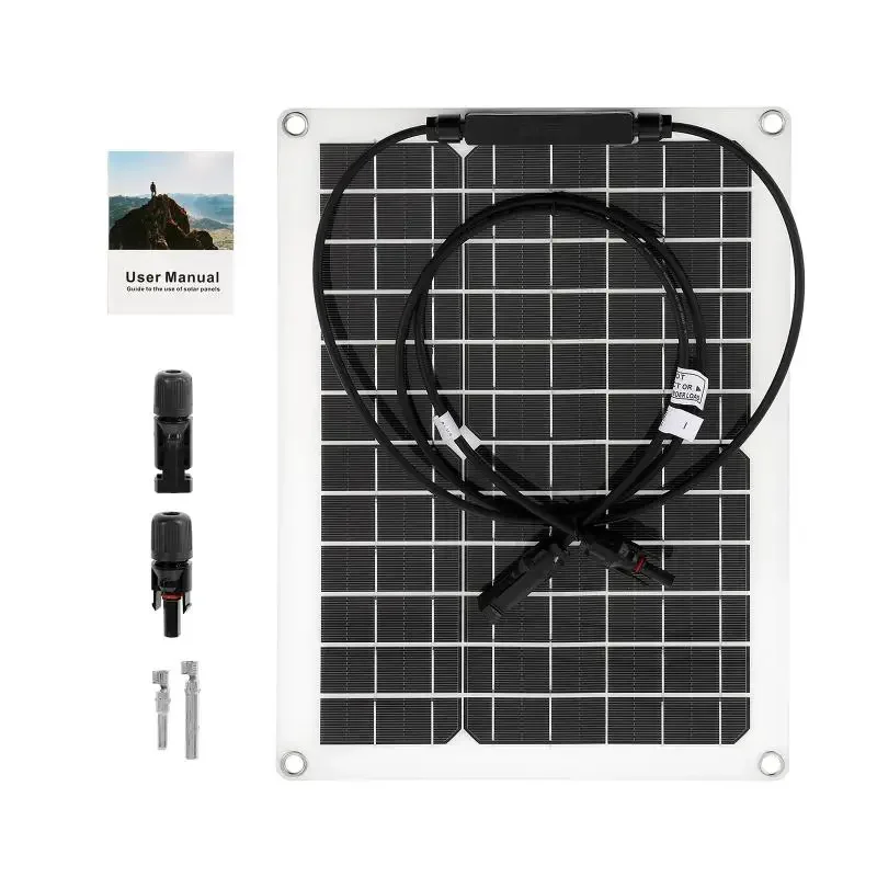 30W-600W 유연한 태양 전지 패널 12V 배터리 충전기 듀얼 USB 10A-100A 컨트롤러 태양 전지 보조베터리 전화 자동차 요트