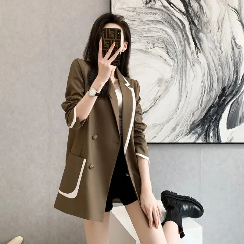 

Hong Kong Style Suit Jacket Female 2023 Spring New Korean Version Of The Casual Design Sense Fried Street Loose Wild Suit Trend