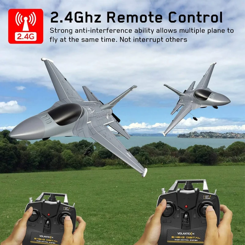 Coolbank RC Plane 2.4GHz RC Jet F-16 Fighting Falcon RC Airplane Fighter Ready to Fly 6-Axis 4CH RC Fighter Model Foam Toys Boys 2