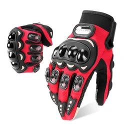 Vintage Style Leather Motorcycle Gloves - Unisex Retro Motocross Accessories - XXL (SU05 Red)