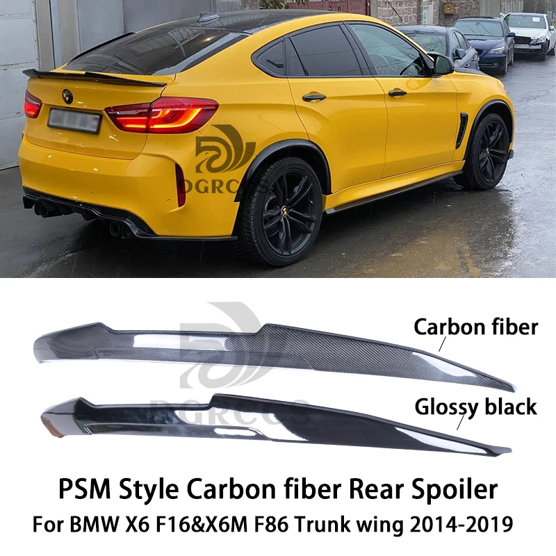 Для BMW X6 F16 & X6M F86 PSM стиль углеродное волокно задний спойлер крыло багажника 2014-2019 углеродное волокно глянцевый черный Для BMW X6 F16 & X6M F86 PSM стиль углеродное волокно задний спойлер крыло багажника 2014-2019 углеродное волокно глянцевый черный
