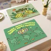 Cartoon Frog Kitchen Dish Mat Absorbent Dining Table Mats Retro Non-slip Placemat Coffee Dish Tableware Mat For Home Decor 1