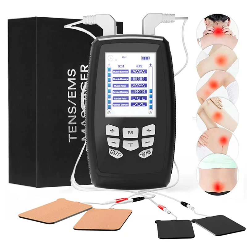 Deluxe TENS Unit and Accessories. EMS Muscle Stimulator Machine, Muscle  Growth & Electric Stimulator for Physical Therapy. TENS Device for Back  Pain