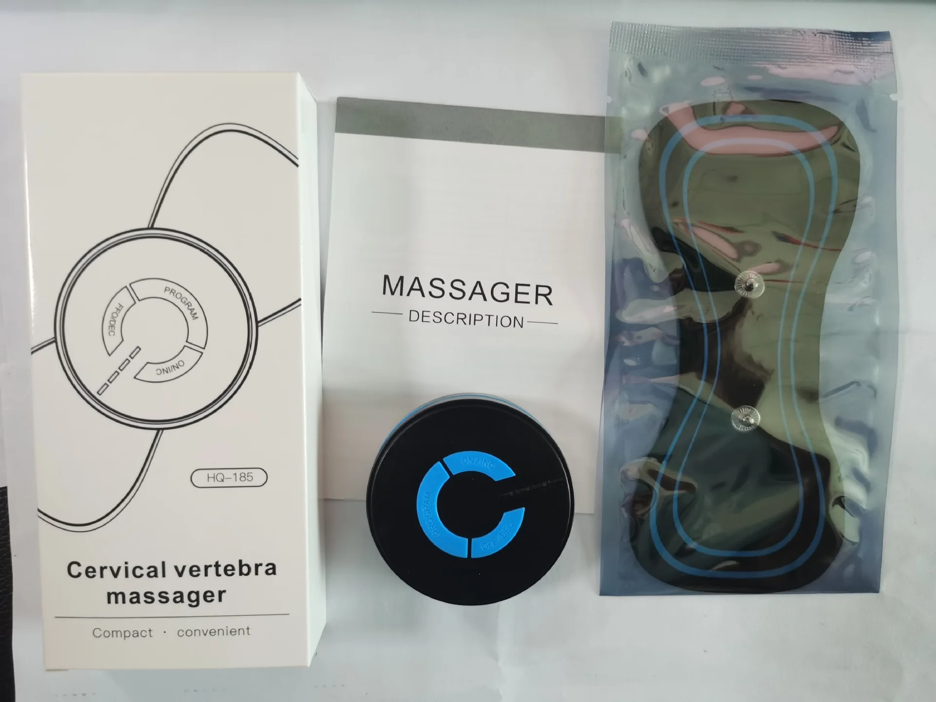 3PCS Portable Mini Electric Neck Massager Cervical Massage Stimulator Pain  Relief Kit 