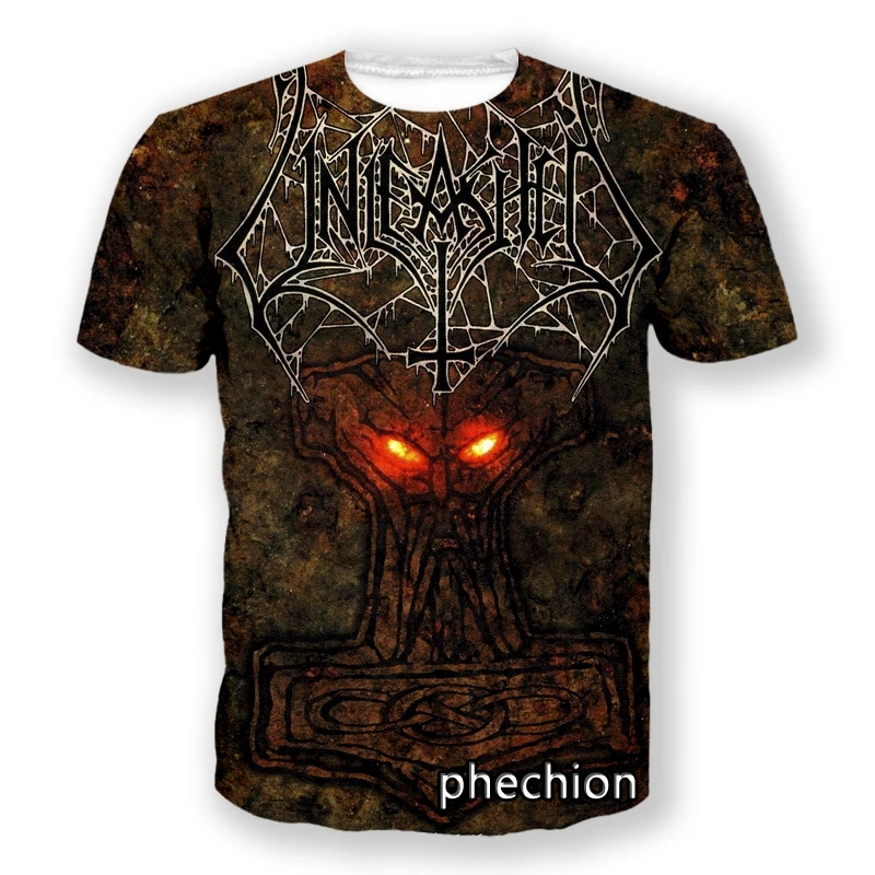 

phechion New Men/Women Unleashed Rock 3D Print Short Sleeve T-Shirt Fashion T Shirt Sporting Hip Hop Summer Tops L178