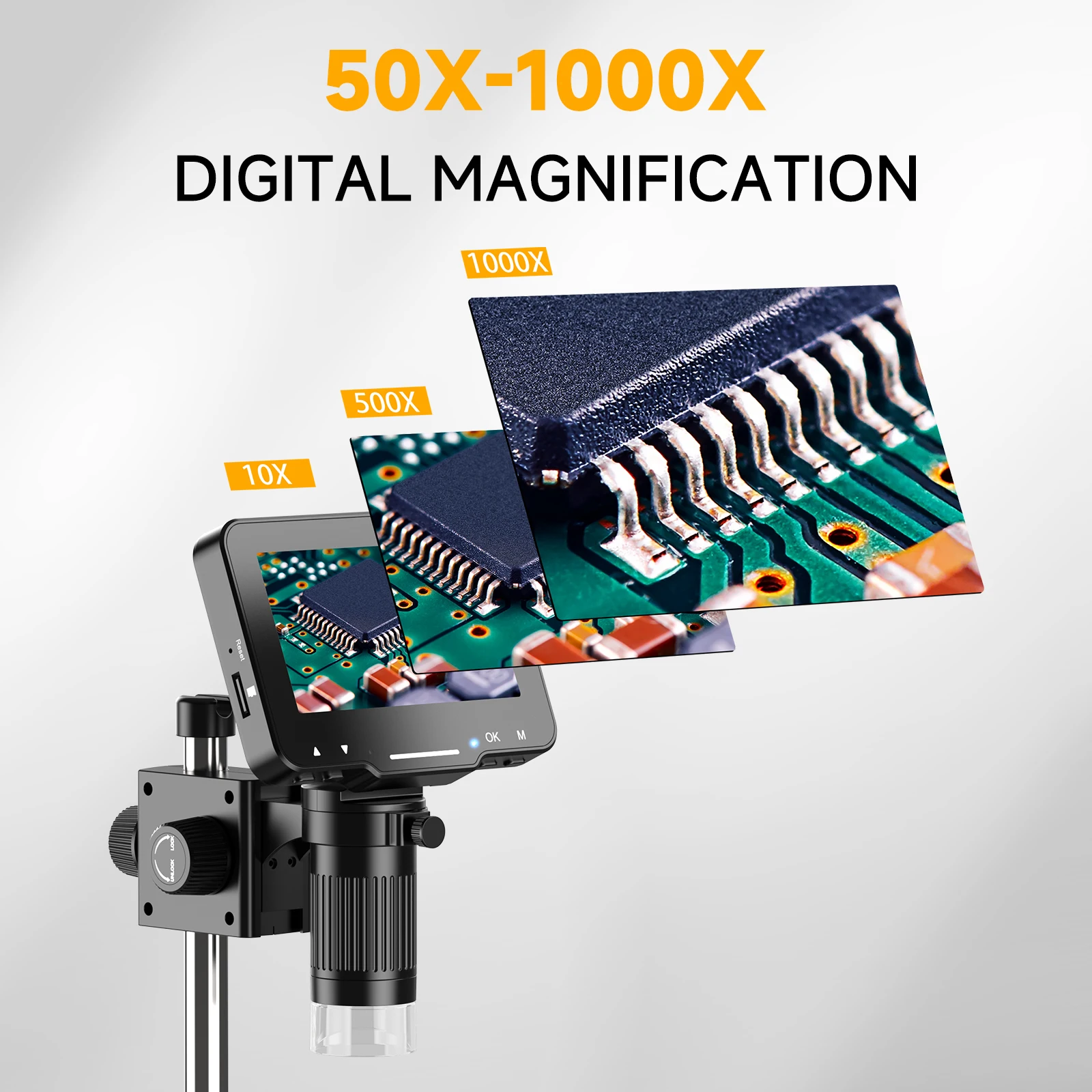 4.3" Coin Microscope 1000X LCD Digital Microscope for Coins Collectors 1080P Coi
