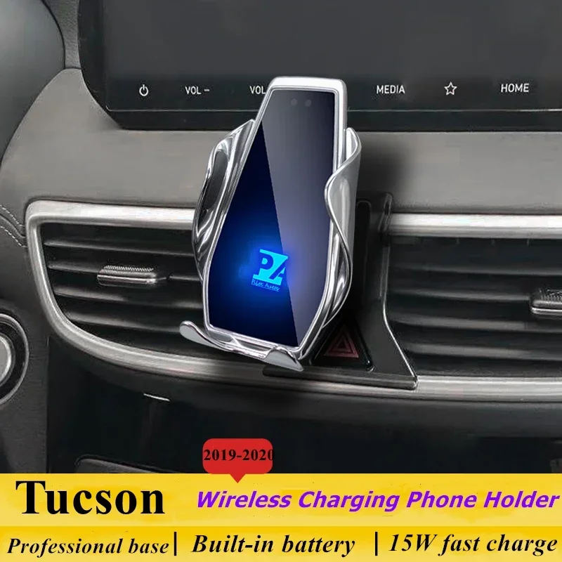 

2019-2020 For Hyundai Tucson Mobile Phone Holder Wireless Charger Car Mount Navigation Bracket GPS Support 360