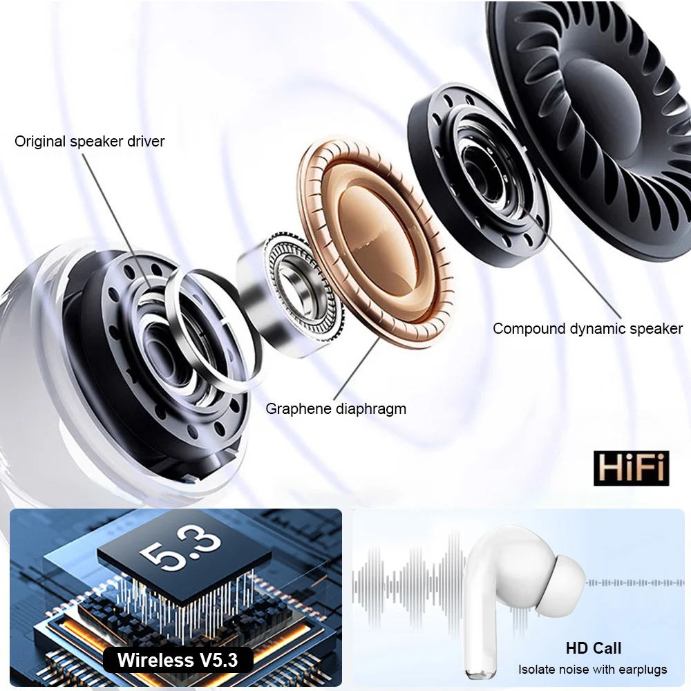 ERAZER Airs Pro Wireless Bluetooth Earphones with Touch Controls and ANC Noise Cancellation
