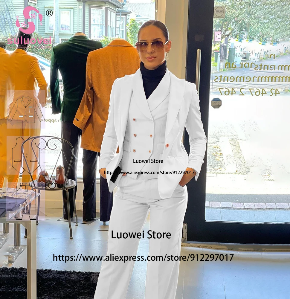 (Customized Size Color) Professional Style Suits For Women 3 Piece Pants Sets Elegant Lady Commuter Wear Conjuntos De Pantalones