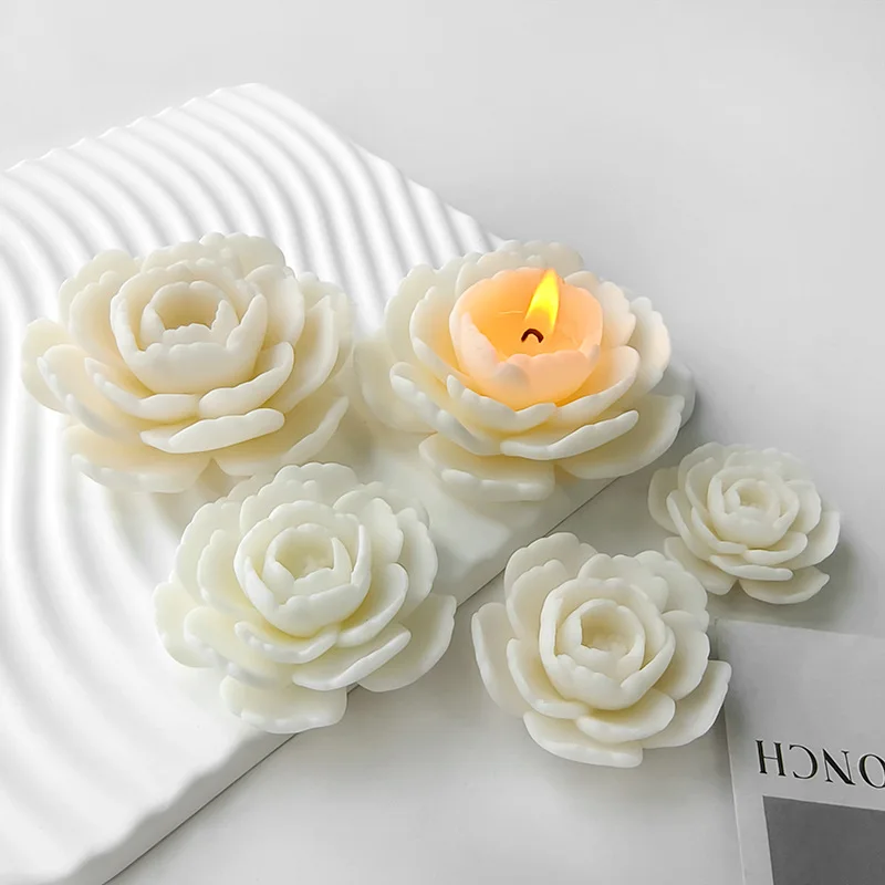 Description Picture 5 of itemCamellia Scented Candle Silicone Mold DIY Flower Mold Gypsum Resin Ornament Crystal Glue Mold Flowers Decoration Candles Making