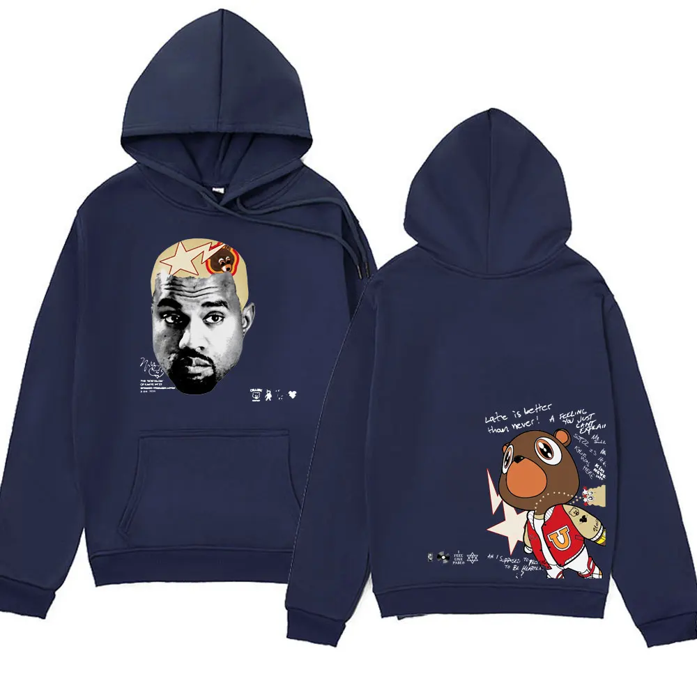 Rapper Kanye West Graduation Graphic Print Hoodie Men's Women's Fashion 90s Vintage Sweatshirts Streetwear Y2k Clothes Hoodies