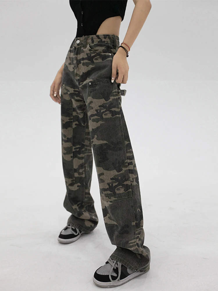 Women Vintage High Waist Camouflage 