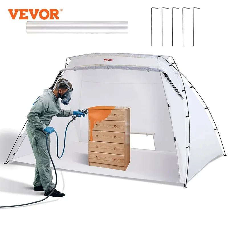 Portable Paint Booth VEVOR Paint Booth Shelter Portable 7.5x5.2x5.2/10x7x6ft Foldable Spray Painting Tent For Furniture Craft Project DIY Hobby Tool