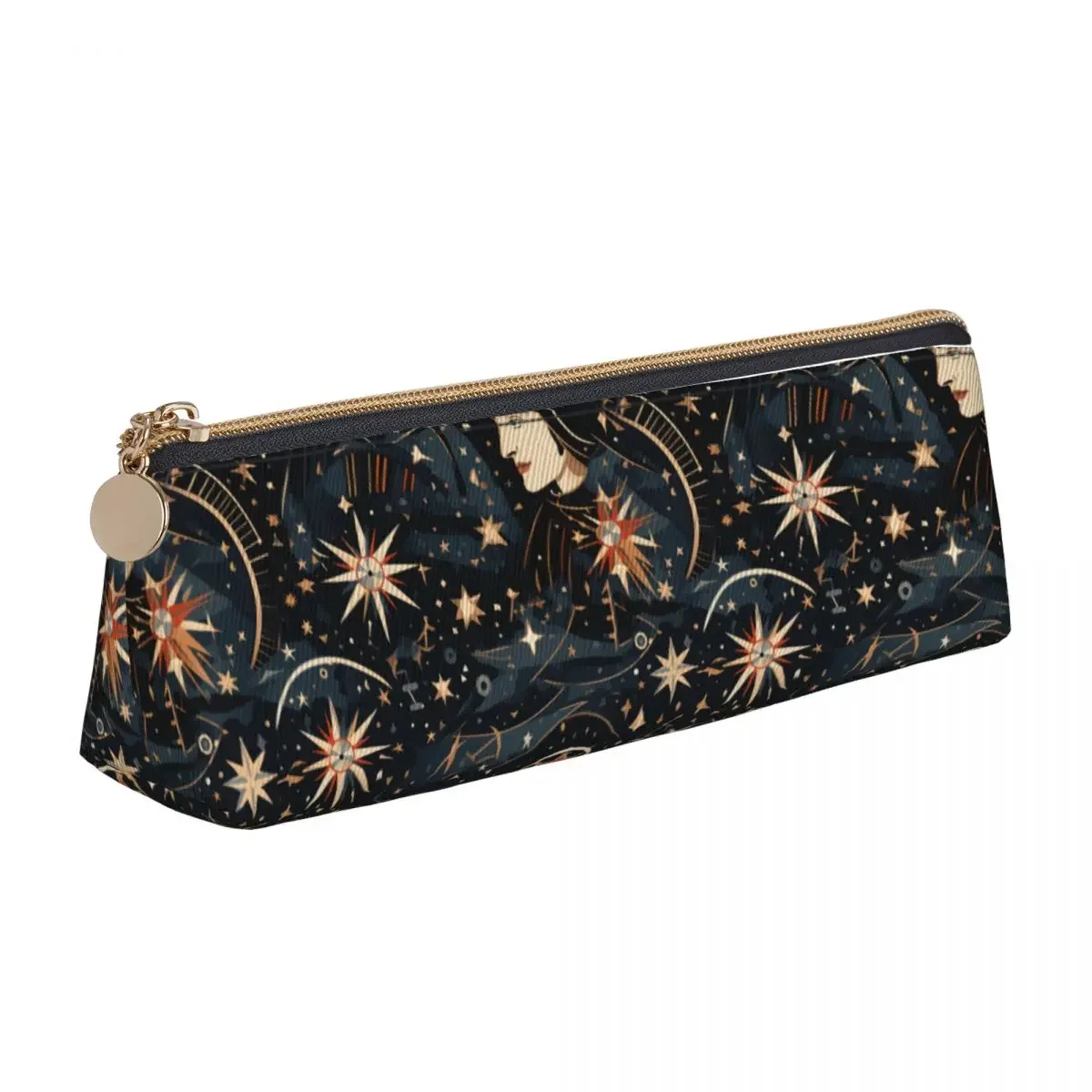 

Christopher Columbus Triangle Pencil Case explorer newlands Elementary School Pencil Box For Teens Retro Leather Pen Organizer