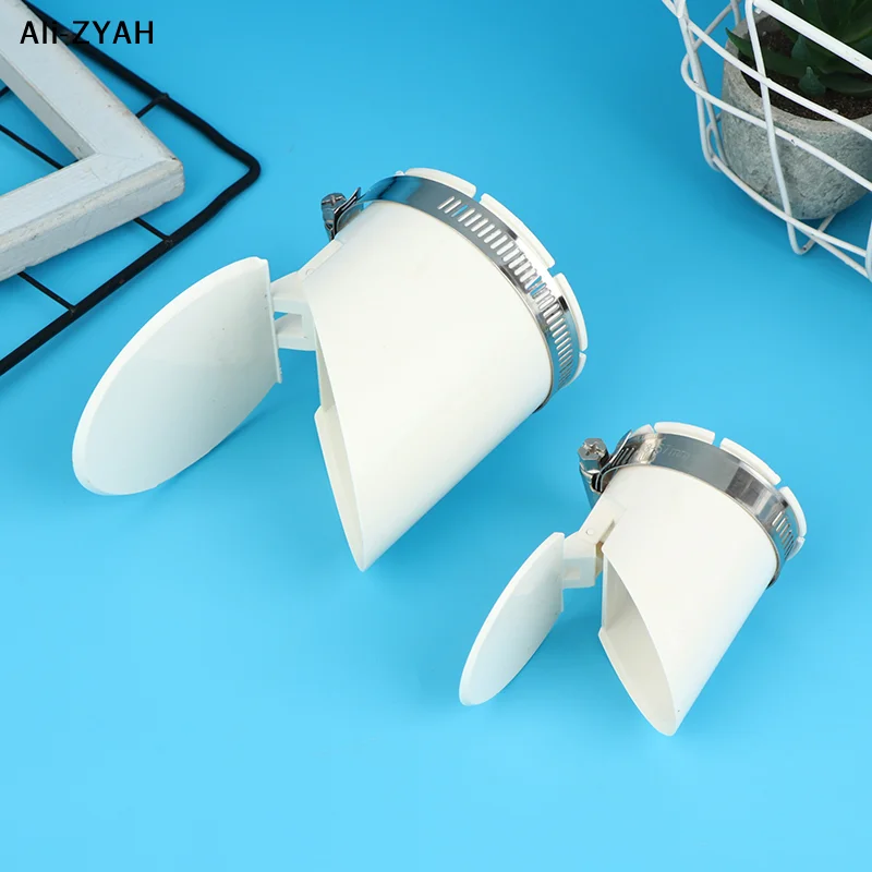【R1a】50-160mm 배수관 바닥 배수구 화이트 스트레이너 플러그(클램프 포함) PVC 역류 방지 냄새 방지 밸브 하수구 헤어 필터