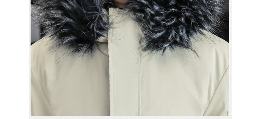 DIMUSI Winter Men's Mid-Long Parkas Coats Male Thermal Hooded Jackets Men Classic Fur Collar Fleece Liner Padded Jacket Clothing