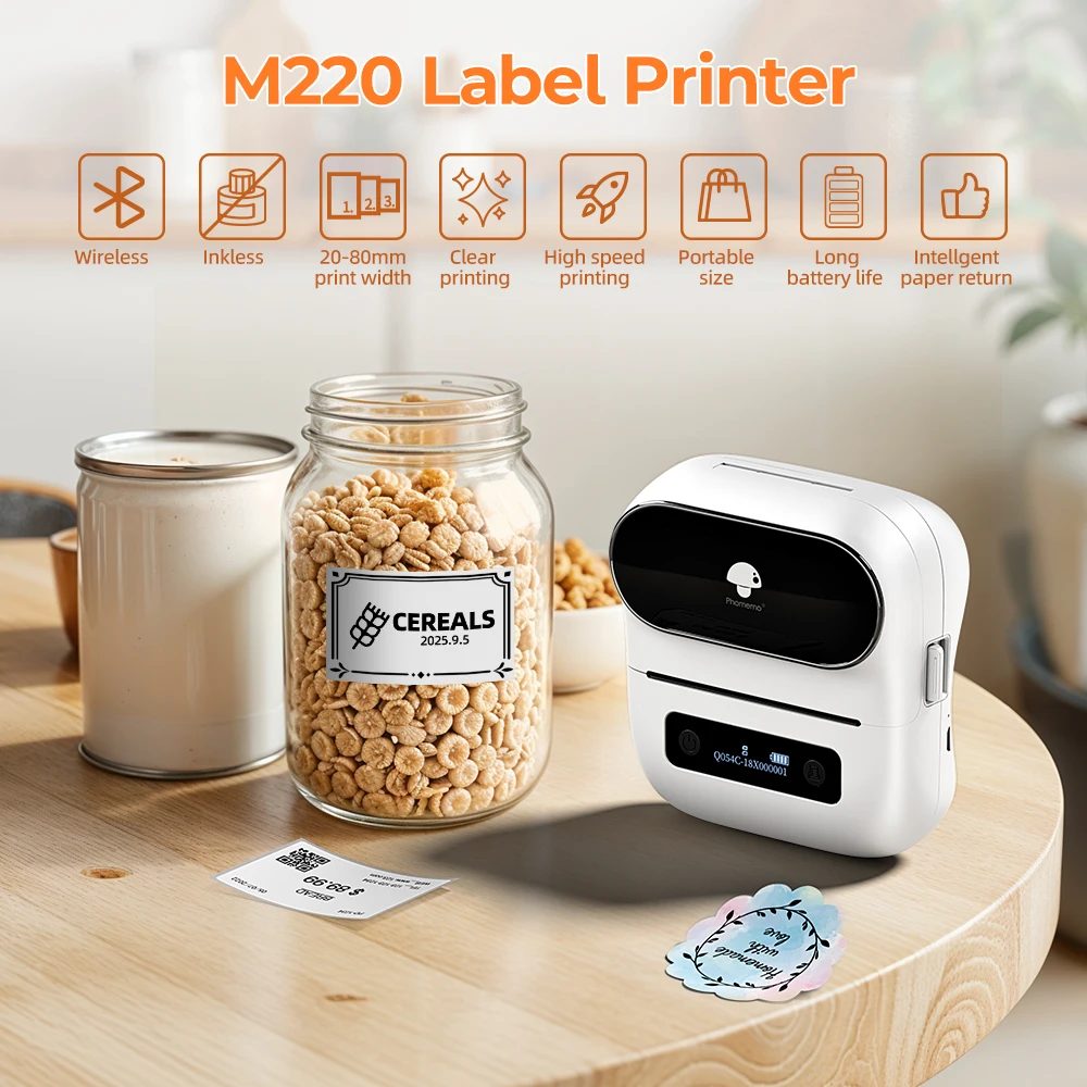 Wireless 75mm Thermal Label Printer for Versatile Labeling Needs