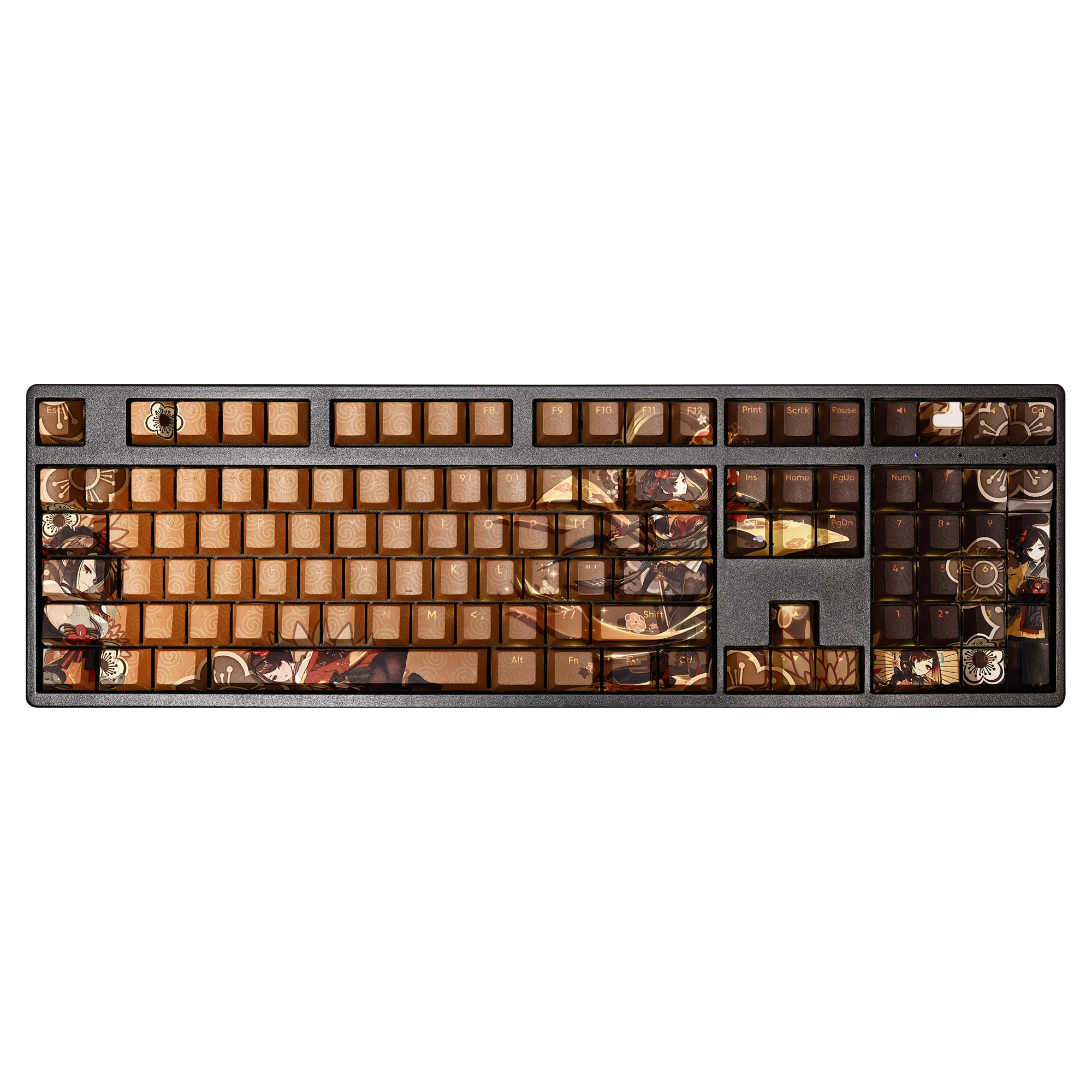 Chiori Genshin Impact Keycap Pbt Dye Luz de Sublimação Interruptor Cereja Transmissor Capa Cross Key para Teclado Mecânico 108 - Imagem 5