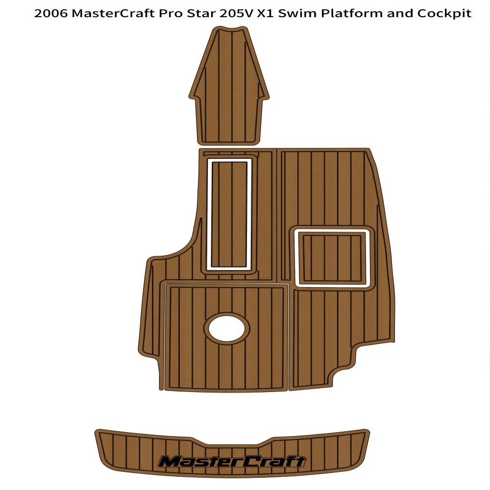 Quality 2006 MasterCraft Pro Star 205V X1 Swim Platform Cockpit Pad Boat EVA Teak Floor