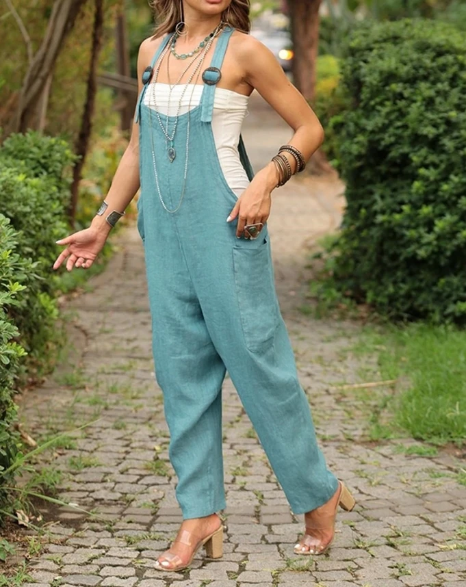 Jumpsuits for Women Casual Women One Pieces Bodysuit Women Fashion Elegant O-Ring Decor Criss Cross Elegant Suspender Jumpsuit