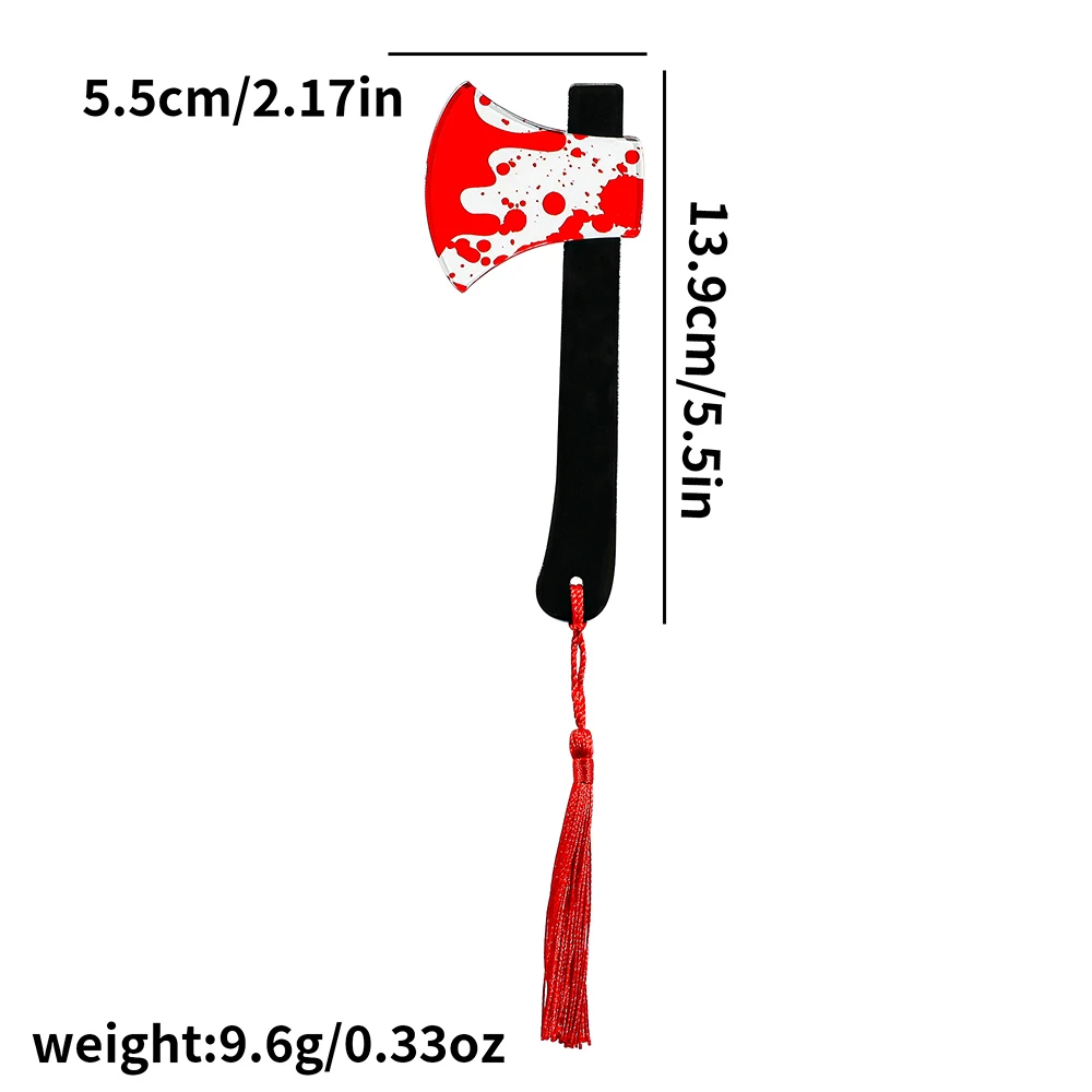 Acrylic bookmark 1pcs horror knife with tassel Halloween themed for bookworms