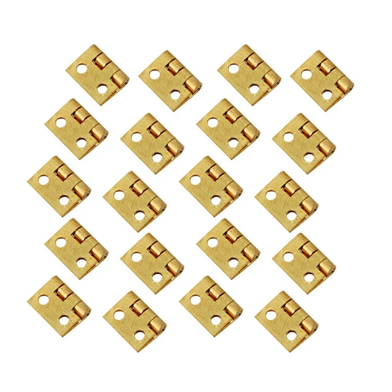 20pcs Tiny Golden/Silver Mini Small Metal Hinges For 1/12 House Prefab Miniature Cabinet Furniture Fittings For Home Hardware
