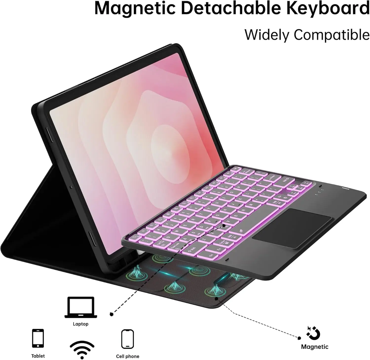 Premium Wireless Keyboard Cover for 11-Inch Tablet, Enhanced Protection & Functionality
