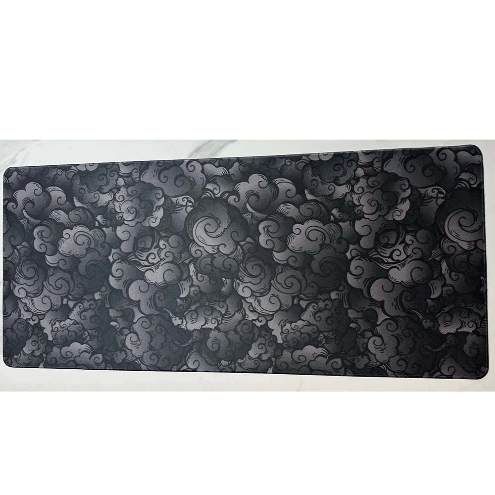 Nuvens Japonesas Grande Jogo Mousepad Tapete Kawaii Mousepad para Computador e Escritório Mouse Pad Playmat Preto Mouse Mats Acessórios - Imagem 4