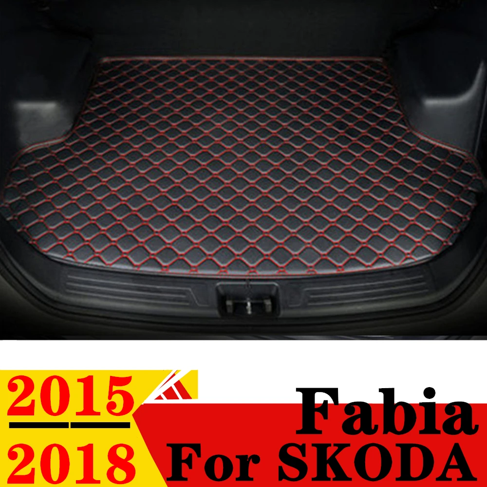 

Коврик для багажника автомобиля SKODA Fabia 2018, 2017, 2016, 2015, плоский, боковой, задний, защитный коврик, подкладка для багажника, коврик для багажника, автозапчасти