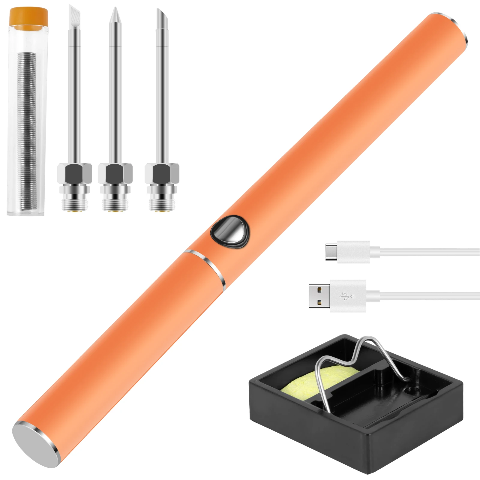 

Cordless Soldering Iron Kit 5V 1100mAh USB Rechargeable Soldering Welding Tool Kit with 3 Soldering Tips Portable Adjustable