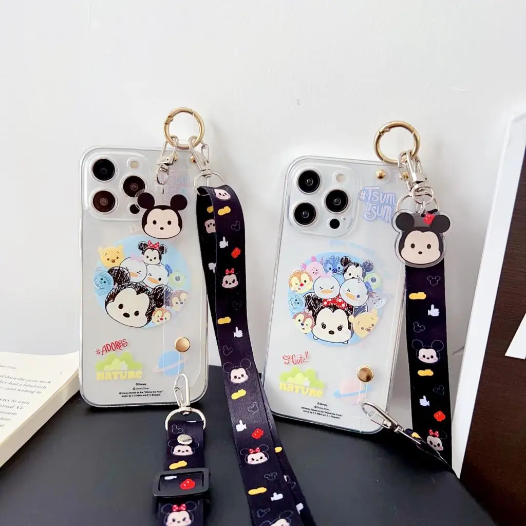 Per Oneplus 6 7 8 9 10 11 Pro T R Rt Pro Minnie Mickey Case Cinturino Da Polso Ornamento