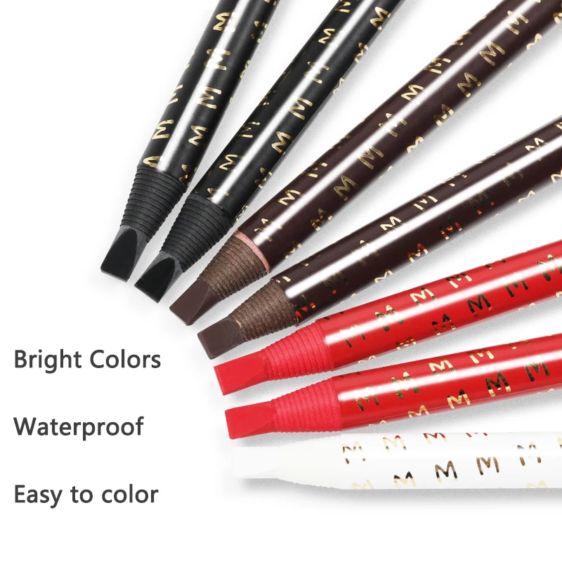 1pcs Eyebrow Pen Waterproof Shadow Microblading Permanent Makeup Eye Brow Pencil Positioning Lip Brown Red Eyebrow Supplies 3