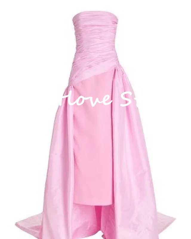 

Meetlove Pink Strapless Sweep Train Long dresses Elegant and beautiful dresses for women Luxury Dresses Evening 2024 Elegant Dre