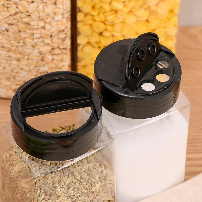 270ml 900ml Plastic Spice Jars Bottles Containers with Black Cap Empty Seasoning Bottles Large Clear Spice Shaker Kitchen Supply 2