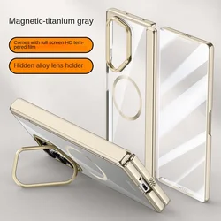 Custodia per telefono pieghevole anti-shock magnetica migliorata con placcatura e protezione completa della cerniera