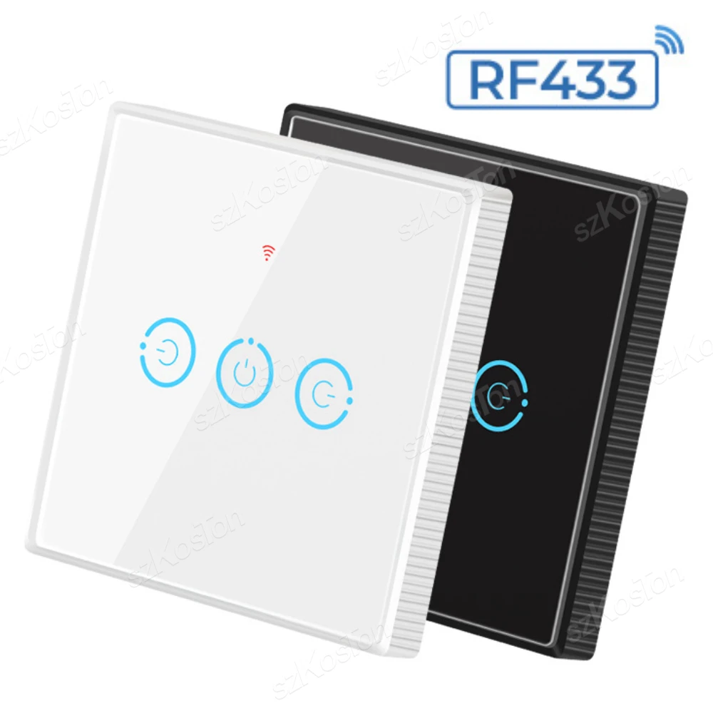 RF433Mhz Wireless Touch Switch Smart Home Transmitter Push Button 1/2/3 ...