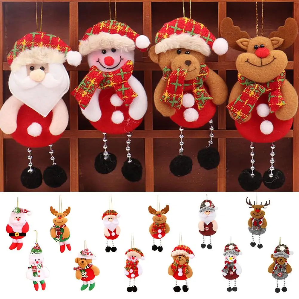 

Christmas Plush Ornaments Santa Claus Snowman Party Tree Elk 17*8cm Decorations Xmas Pendant New Hanging Decor Year Fe E3h7