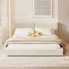 Queen Bed Frame, Modern Upholstered Bed Frame with Velvet Fabric, Grounded Bed with Solid Frame/No Box Spring Needed (Beige) 3