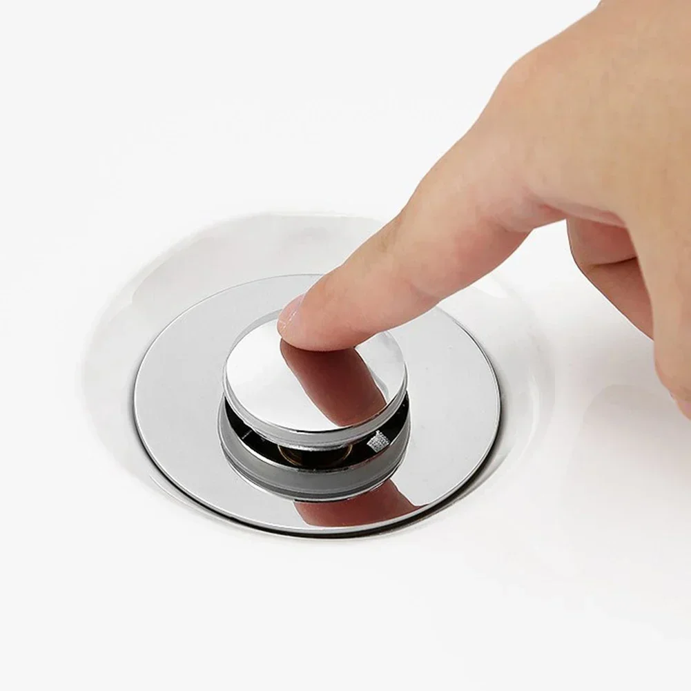 Basin Drain Stopper for Bathroom Sink Drain Stopper Pop-Up Bounce Core Basin Drain Filter Valve Hair Catcher Shower Sink Strainer Bath Stopper